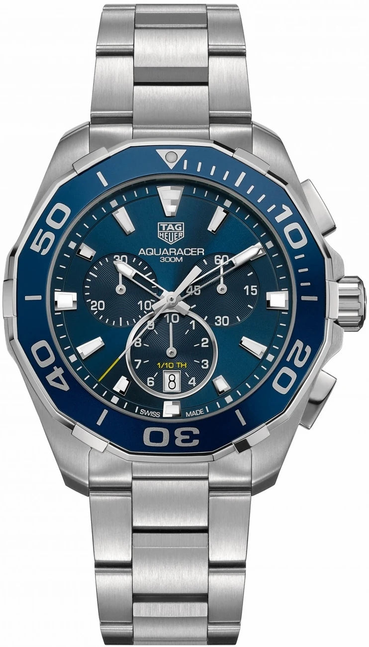 TAG Heuer Aquaracer 300M Quartz Chronograph 43 Stainless Steel / Blue / Bracelet CAY111B.BA0927