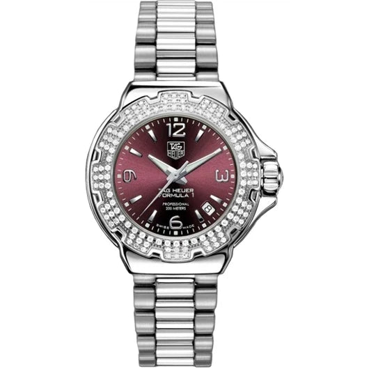 TAG Heuer Formula 1 Quartz 37 Stainless Steel / Diamond / Purple / Bracelet WAC1219.BA0852