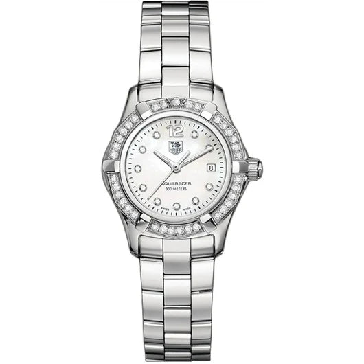 TAG Heuer Aquaracer 300M Quartz 27 Stainless Steel / Diamond / MOP - Diamond / Bracelet WAF1416.BA0824