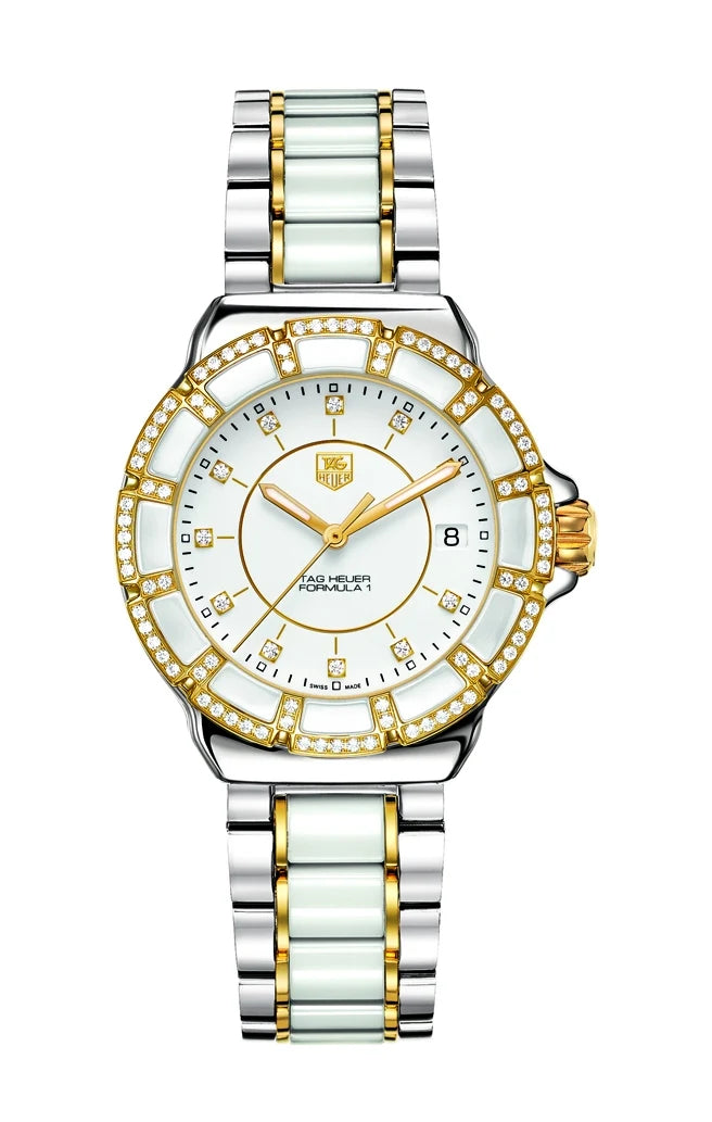 TAG Heuer Formula 1 Quartz 37 Stainless Steel / Yellow Gold PVD / Diamond / White / Bracelet WAH1221.BB0865