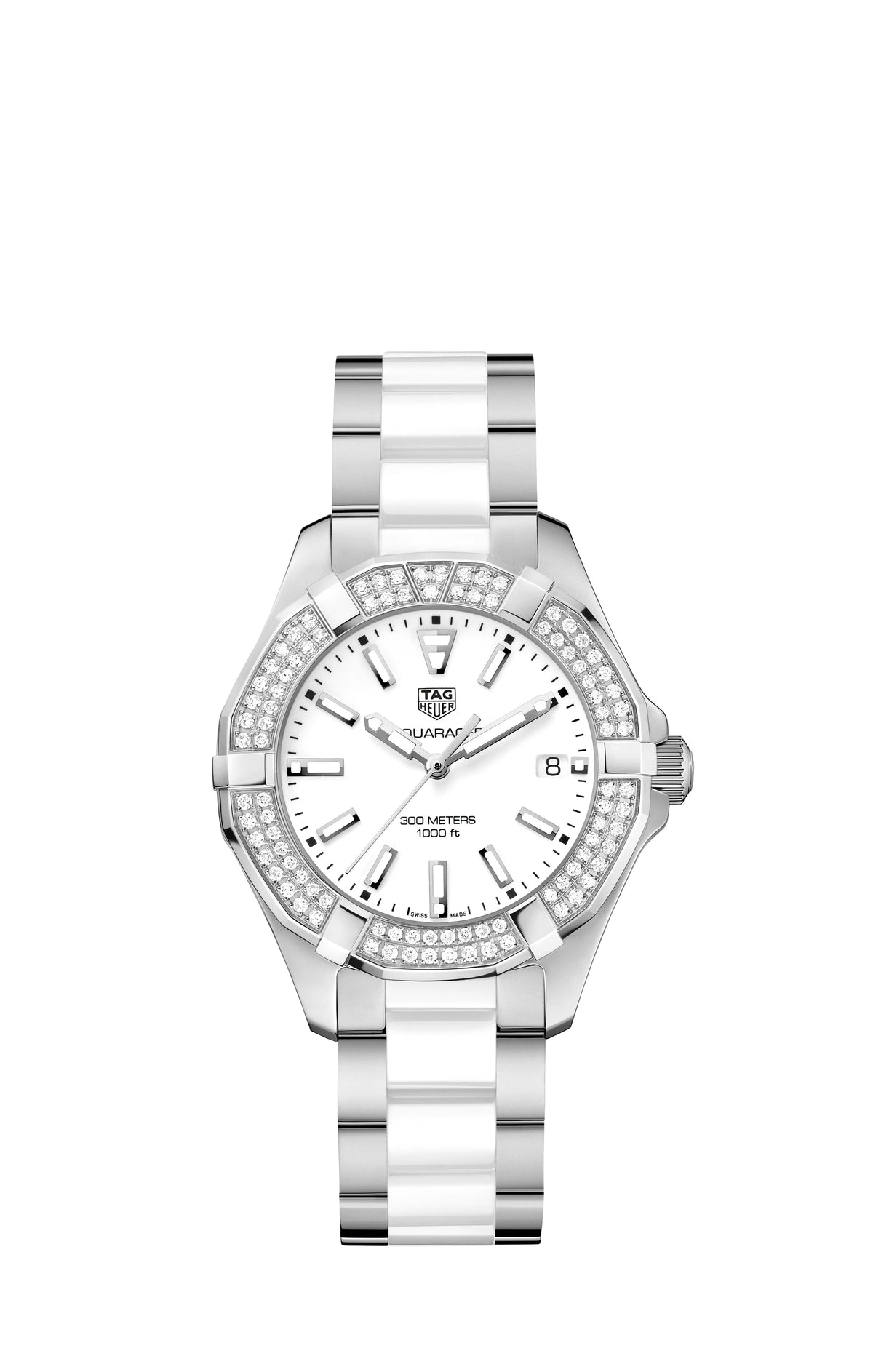 TAG Heuer Aquaracer 300M Quartz 35 Stainless Steel / Diamond / White / Bracelet WAY131F.BA0914