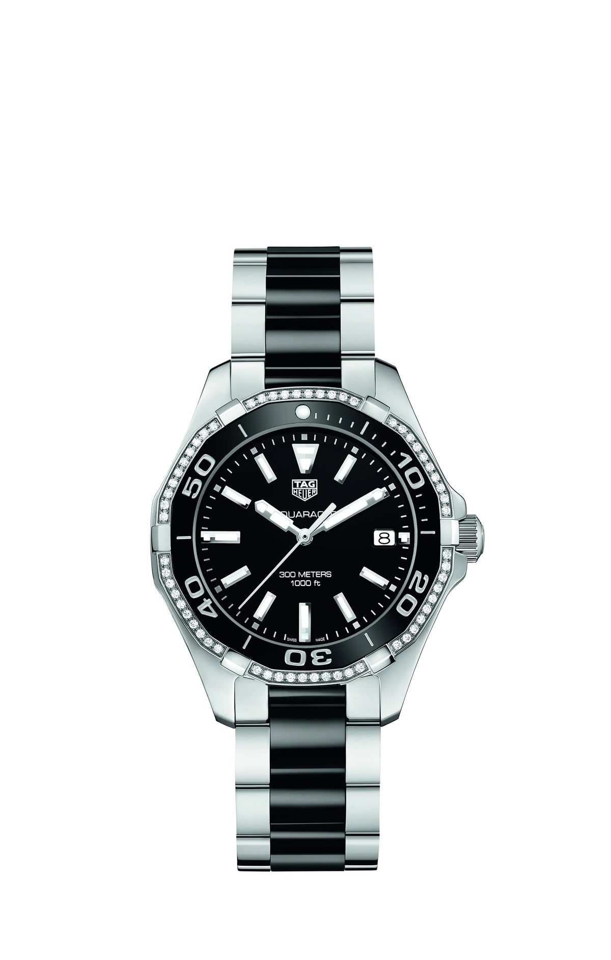 TAG Heuer Aquaracer 300M Quartz 35 Stainless Steel / Diamond / Black / Bracelet WAY131G.BA0913