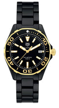 TAG Heuer Aquaracer 300M Quartz 35 Ceramic / Yellow Gold / Black / Bracelet WAY1321.BH0743