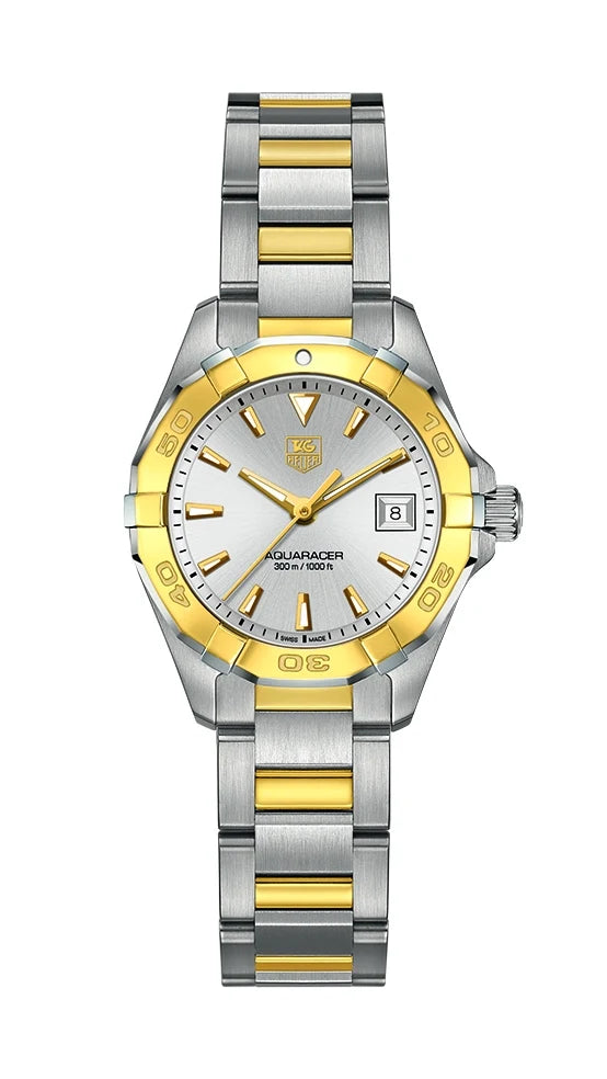 TAG Heuer Aquaracer 300M Quartz 27 Stainless Steel / Yellow Gold / Silver / Bracelet WAY1455.BD0922