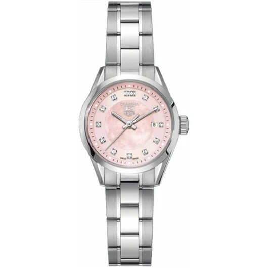 TAG Heuer Carrera Quartz 27 Stainless Steel / MOP - Diamond / Bracelet WV1417.BA0793